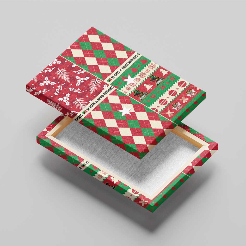 St Kitts & Nevis Cricket Christmas Canvas Wall Art Merry Xmas Patriots - Wonder Print Shop