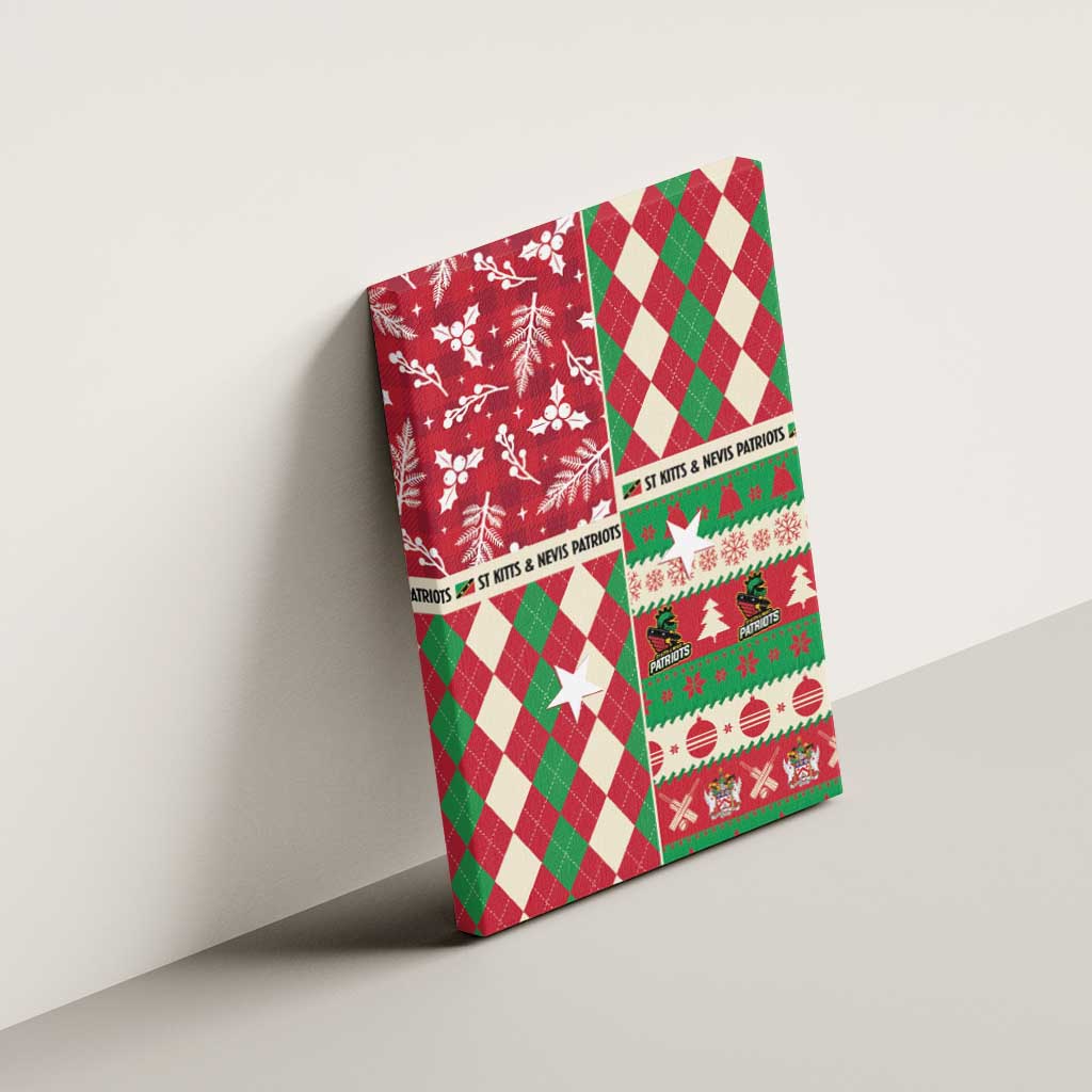 St Kitts & Nevis Cricket Christmas Canvas Wall Art Merry Xmas Patriots - Wonder Print Shop