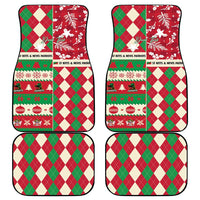 Personalized St Kitts & Nevis Cricket Christmas Car Mats Merry Xmas Patriots - Wonder Print Shop