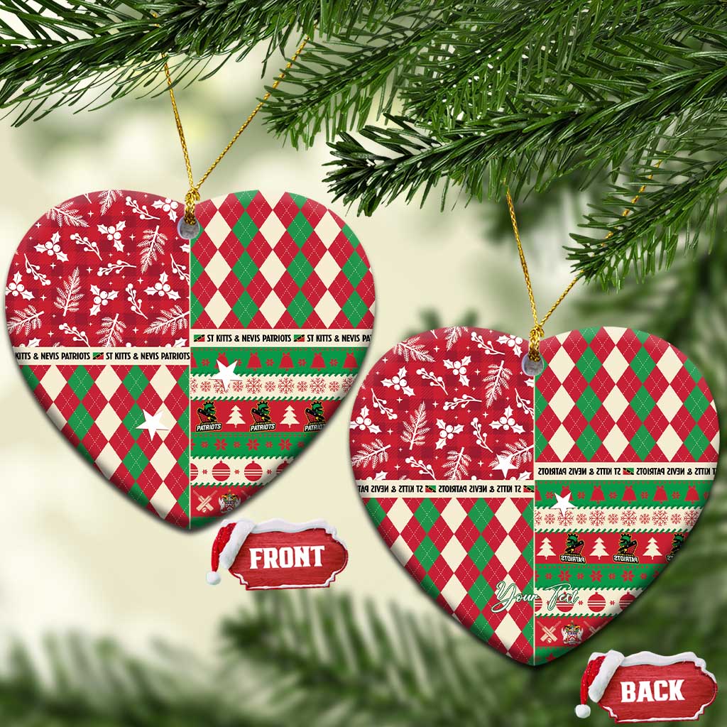 Personalized St Kitts and Nevis Cricket Christmas Ceramic Ornament Merry Xmas Patriots - Wonder Print Shop