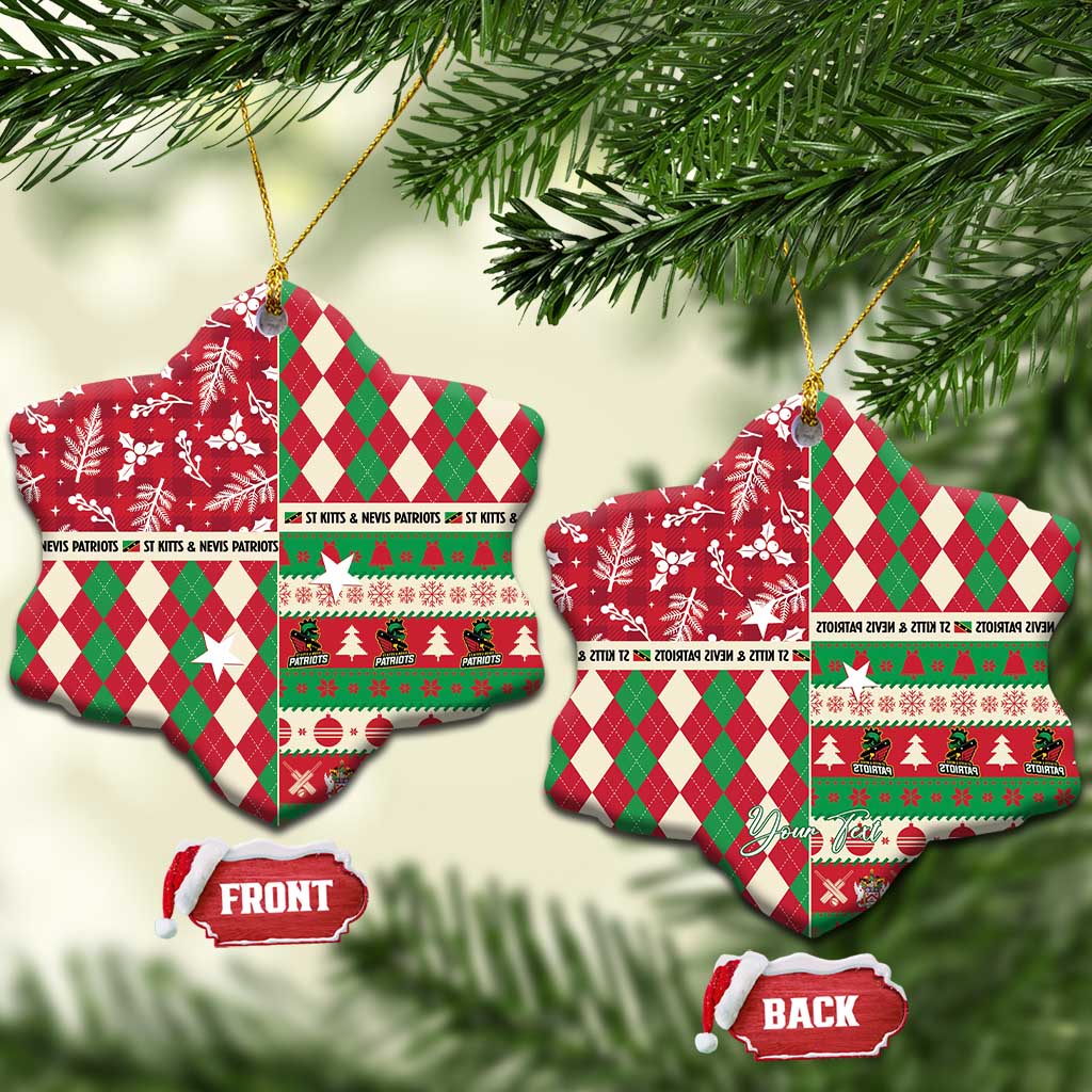 Personalized St Kitts and Nevis Cricket Christmas Ceramic Ornament Merry Xmas Patriots - Wonder Print Shop