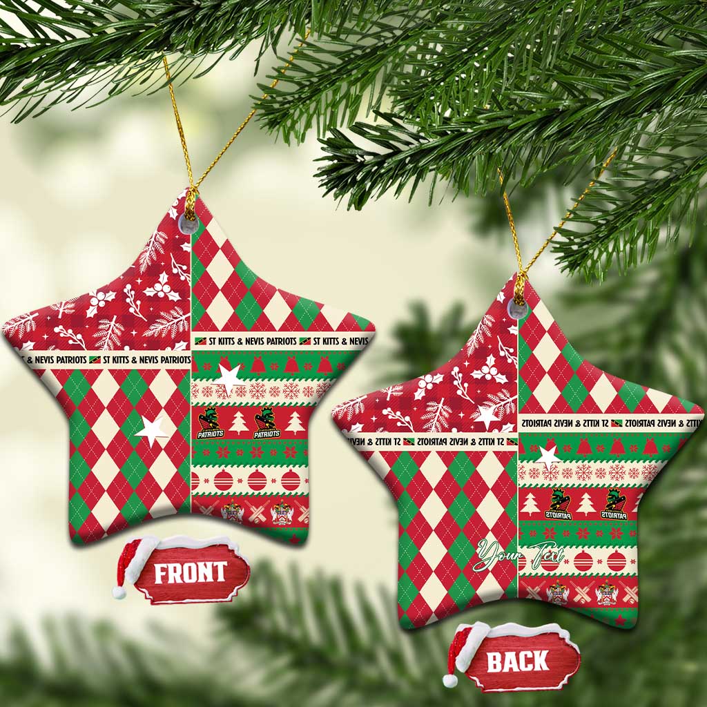 Personalized St Kitts and Nevis Cricket Christmas Ceramic Ornament Merry Xmas Patriots - Wonder Print Shop