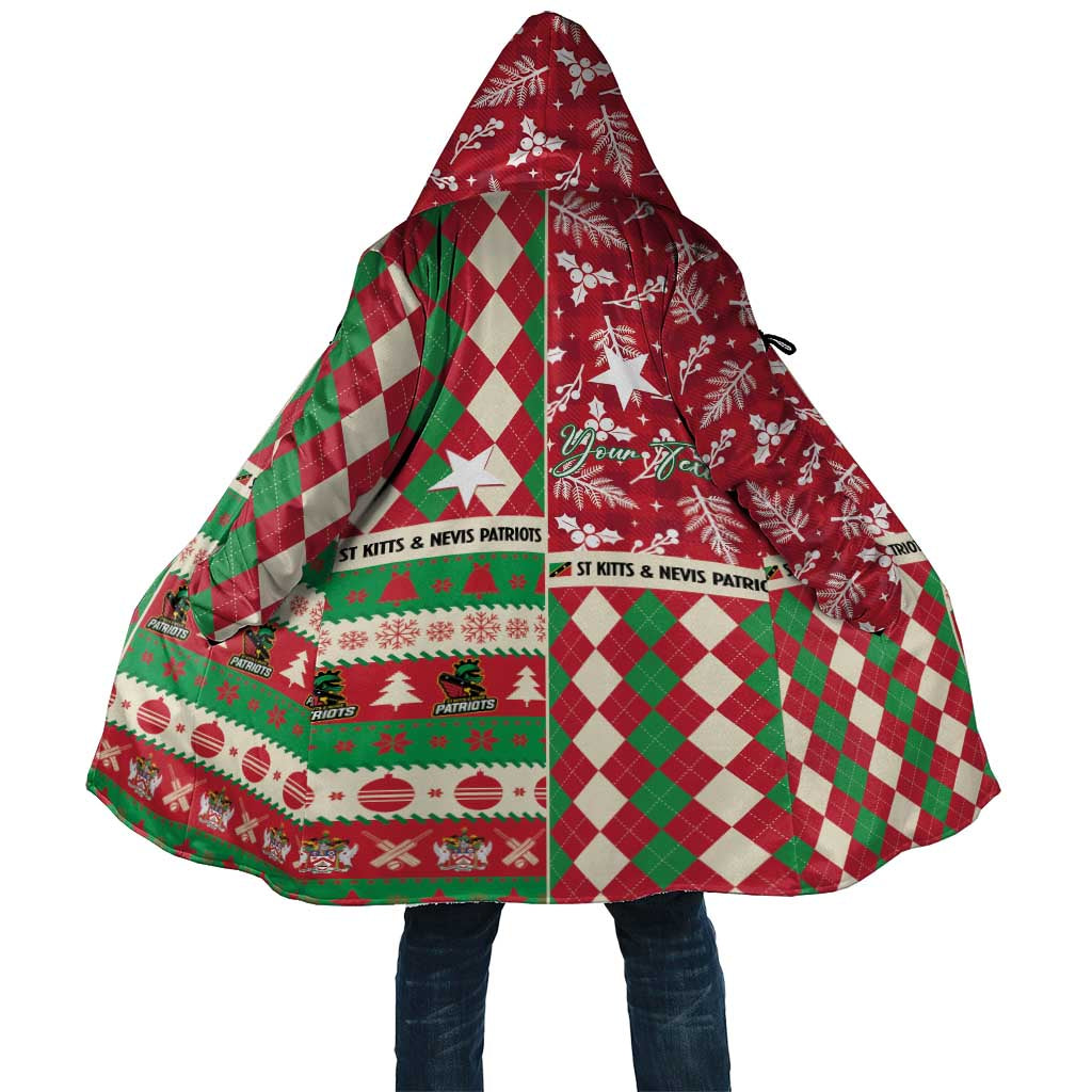 Personalized St Kitts & Nevis Cricket Christmas Cloak Merry Xmas Patriots - Wonder Print Shop