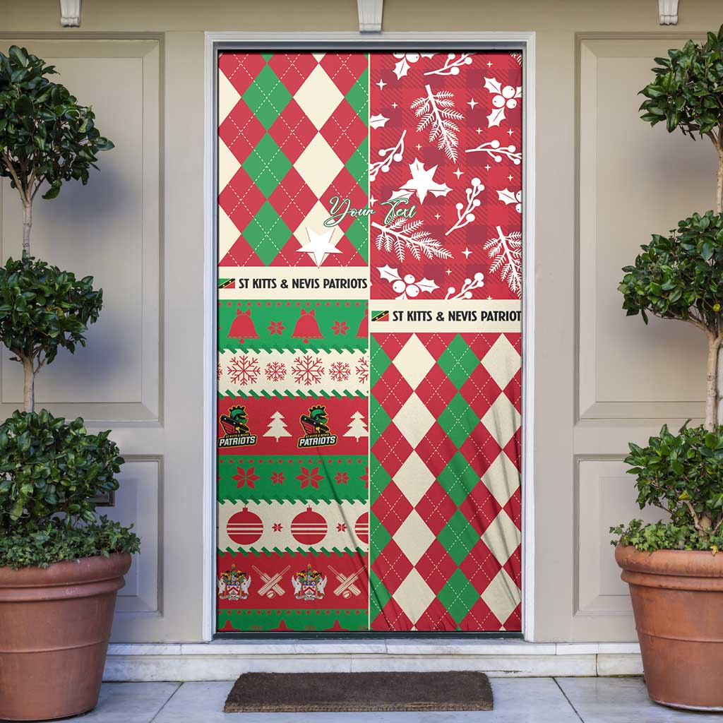 Personalized St Kitts & Nevis Cricket Christmas Door Cover Merry Xmas Patriots - Wonder Print Shop