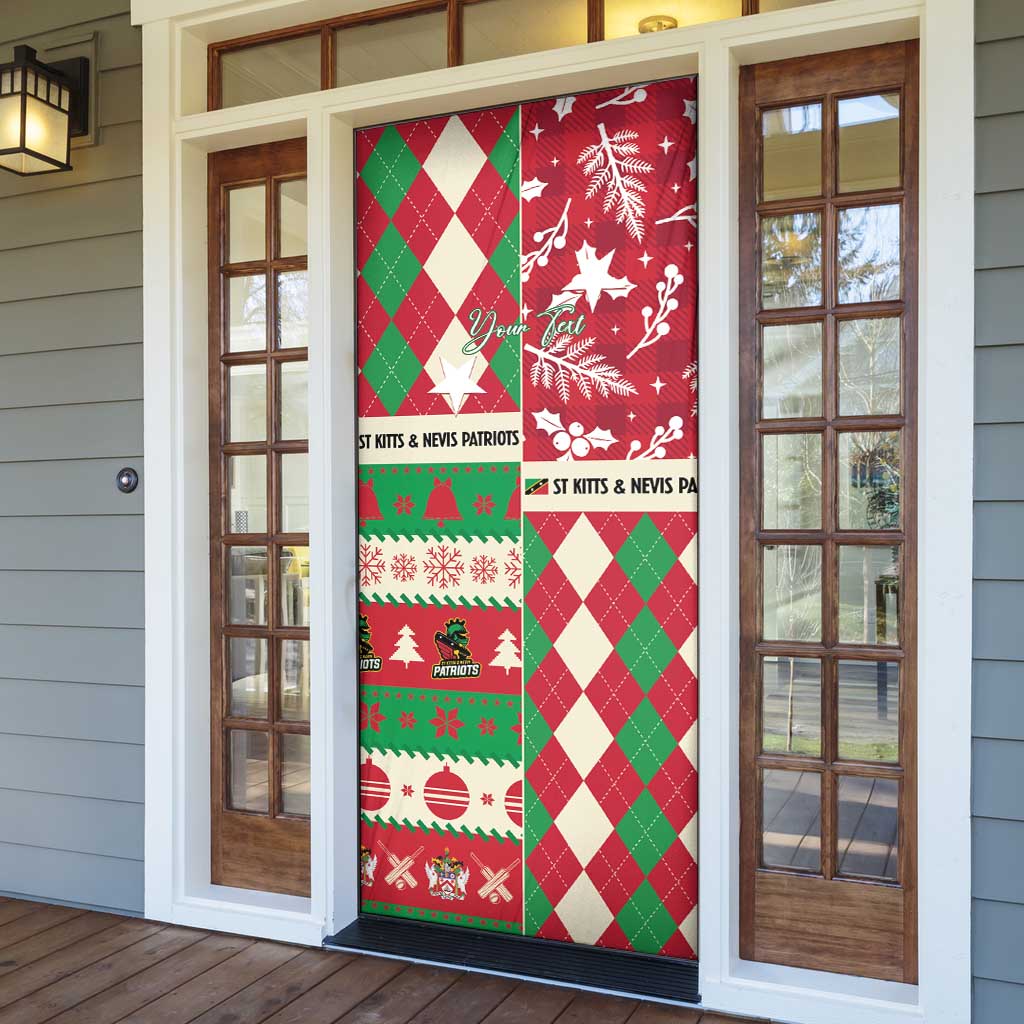 Personalized St Kitts & Nevis Cricket Christmas Door Cover Merry Xmas Patriots - Wonder Print Shop