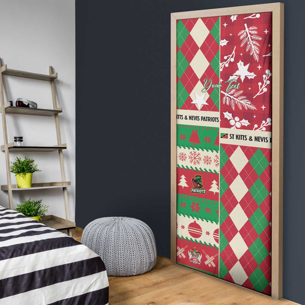 Personalized St Kitts & Nevis Cricket Christmas Door Cover Merry Xmas Patriots - Wonder Print Shop