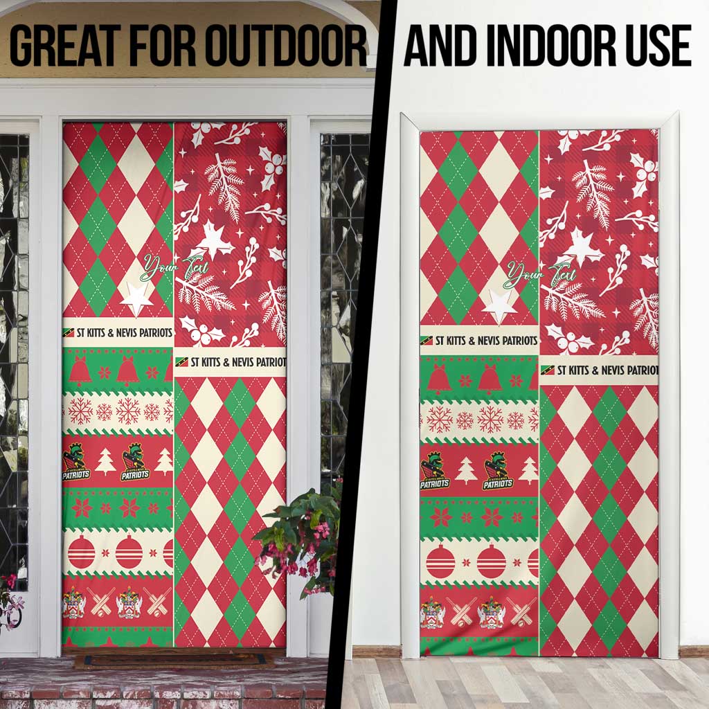 Personalized St Kitts & Nevis Cricket Christmas Door Cover Merry Xmas Patriots - Wonder Print Shop