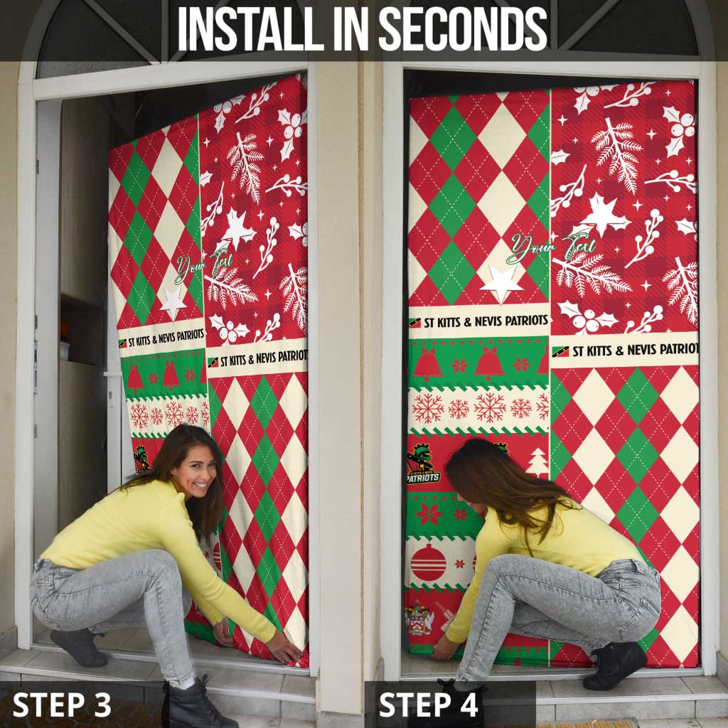 Personalized St Kitts & Nevis Cricket Christmas Door Cover Merry Xmas Patriots - Wonder Print Shop