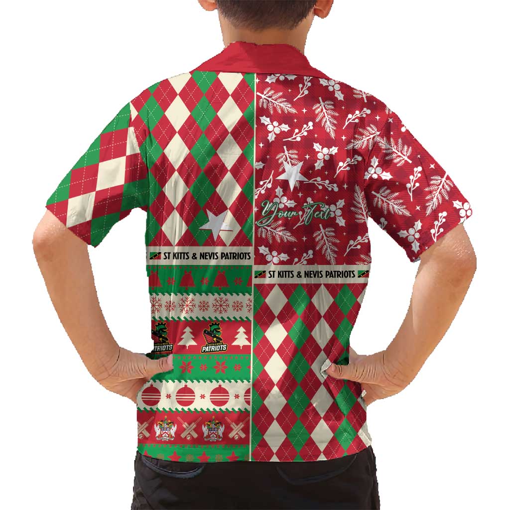 Personalized St Kitts & Nevis Cricket Christmas Family Matching Long Sleeve Bodycon Dress and Hawaiian Shirt Merry Xmas Patriots - Wonder Print Shop