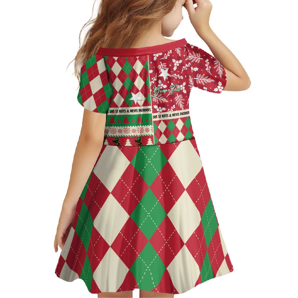 Personalized St Kitts & Nevis Cricket Christmas Family Matching Long Sleeve Bodycon Dress and Hawaiian Shirt Merry Xmas Patriots - Wonder Print Shop