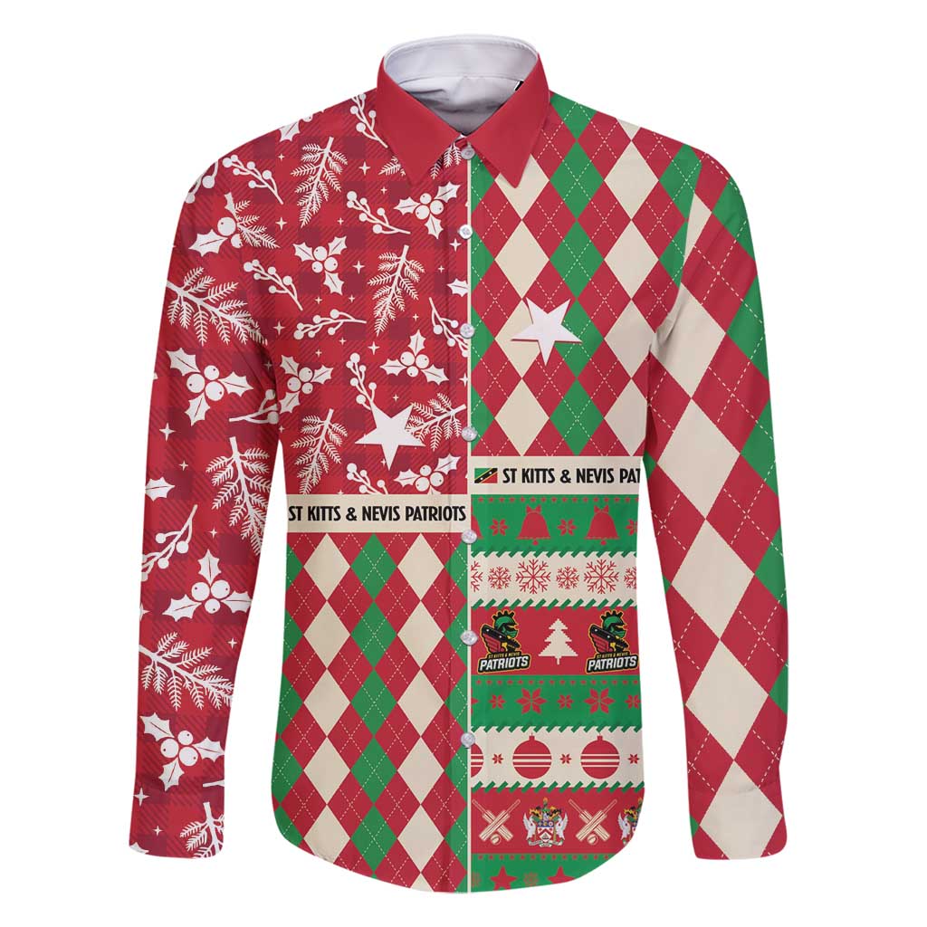 Personalized St Kitts & Nevis Cricket Christmas Family Matching Long Sleeve Bodycon Dress and Hawaiian Shirt Merry Xmas Patriots - Wonder Print Shop