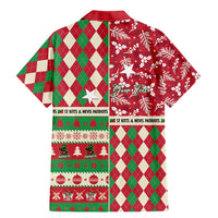 Personalized St Kitts & Nevis Cricket Christmas Family Matching Mermaid Dress and Hawaiian Shirt Merry Xmas Patriots - Wonder Print Shop