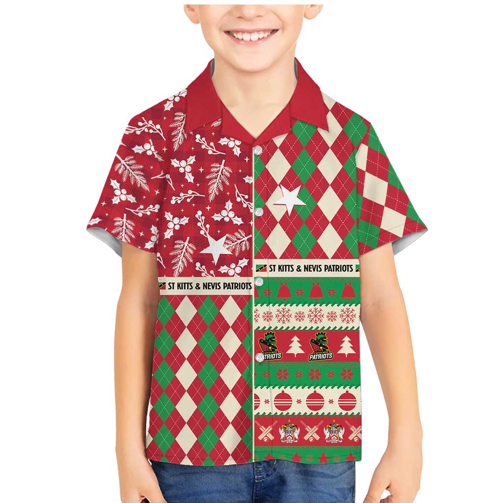 Personalized St Kitts & Nevis Cricket Christmas Family Matching Mermaid Dress and Hawaiian Shirt Merry Xmas Patriots - Wonder Print Shop
