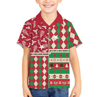 Personalized St Kitts & Nevis Cricket Christmas Family Matching Off The Shoulder Long Sleeve Dress and Hawaiian Shirt Merry Xmas Patriots - Wonder Print Shop