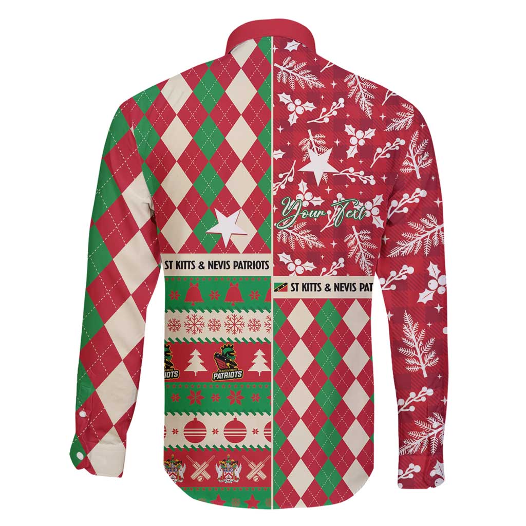 Personalized St Kitts & Nevis Cricket Christmas Family Matching Puletasi and Hawaiian Shirt Merry Xmas Patriots - Wonder Print Shop