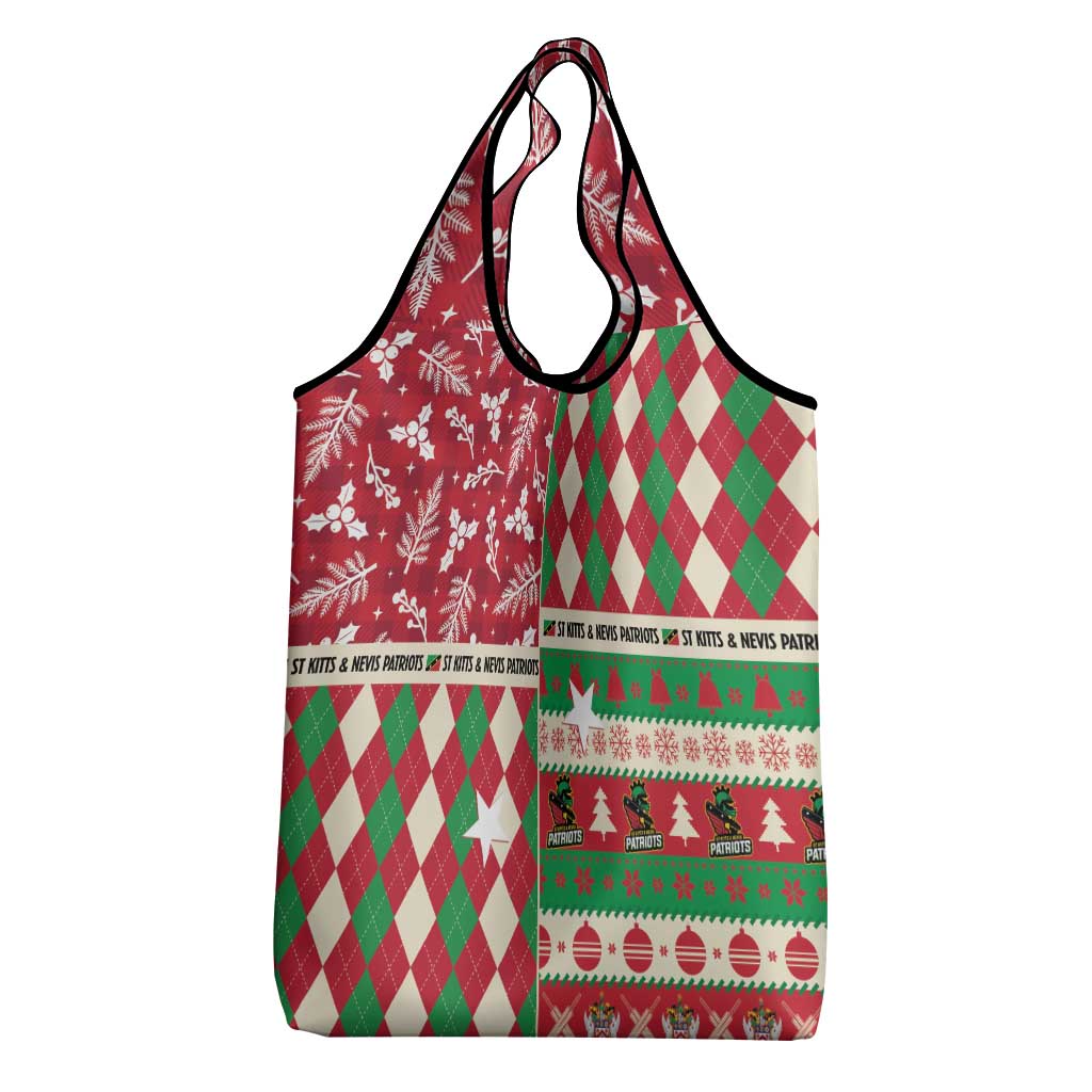 St Kitts & Nevis Cricket Christmas Grocery Bag Merry Xmas Patriots - Wonder Print Shop