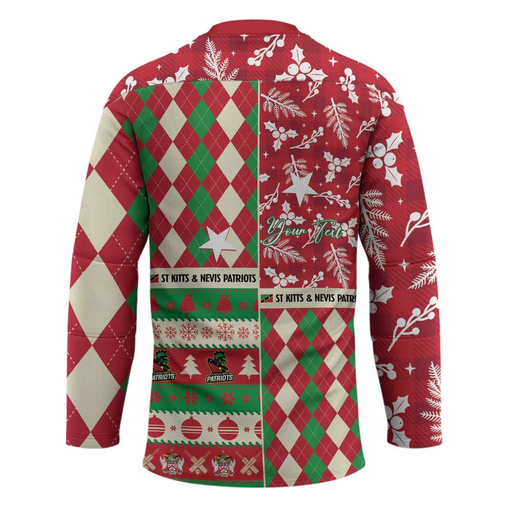 Personalized St Kitts & Nevis Cricket Christmas Hockey Jersey Merry Xmas Patriots - Wonder Print Shop