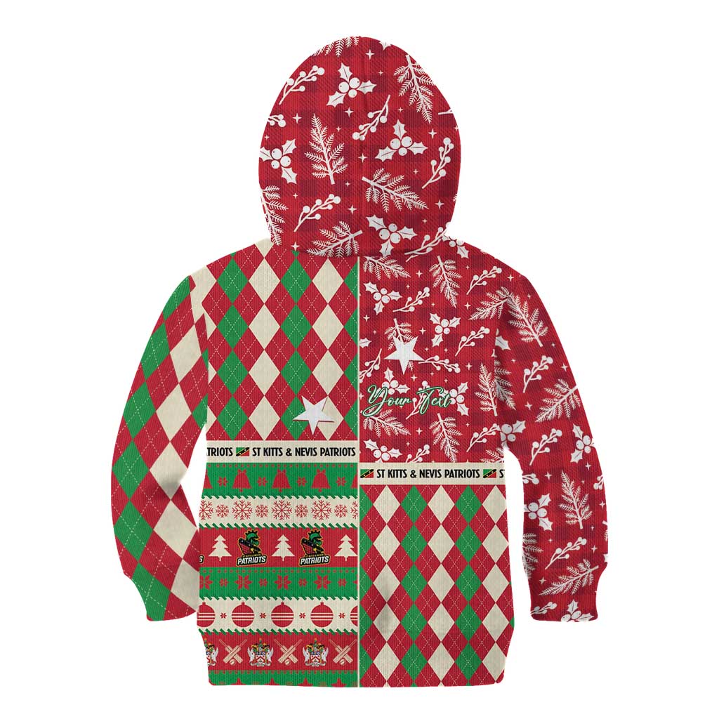 Personalized St Kitts & Nevis Cricket Christmas Kid Hoodie Merry Xmas Patriots - Wonder Print Shop