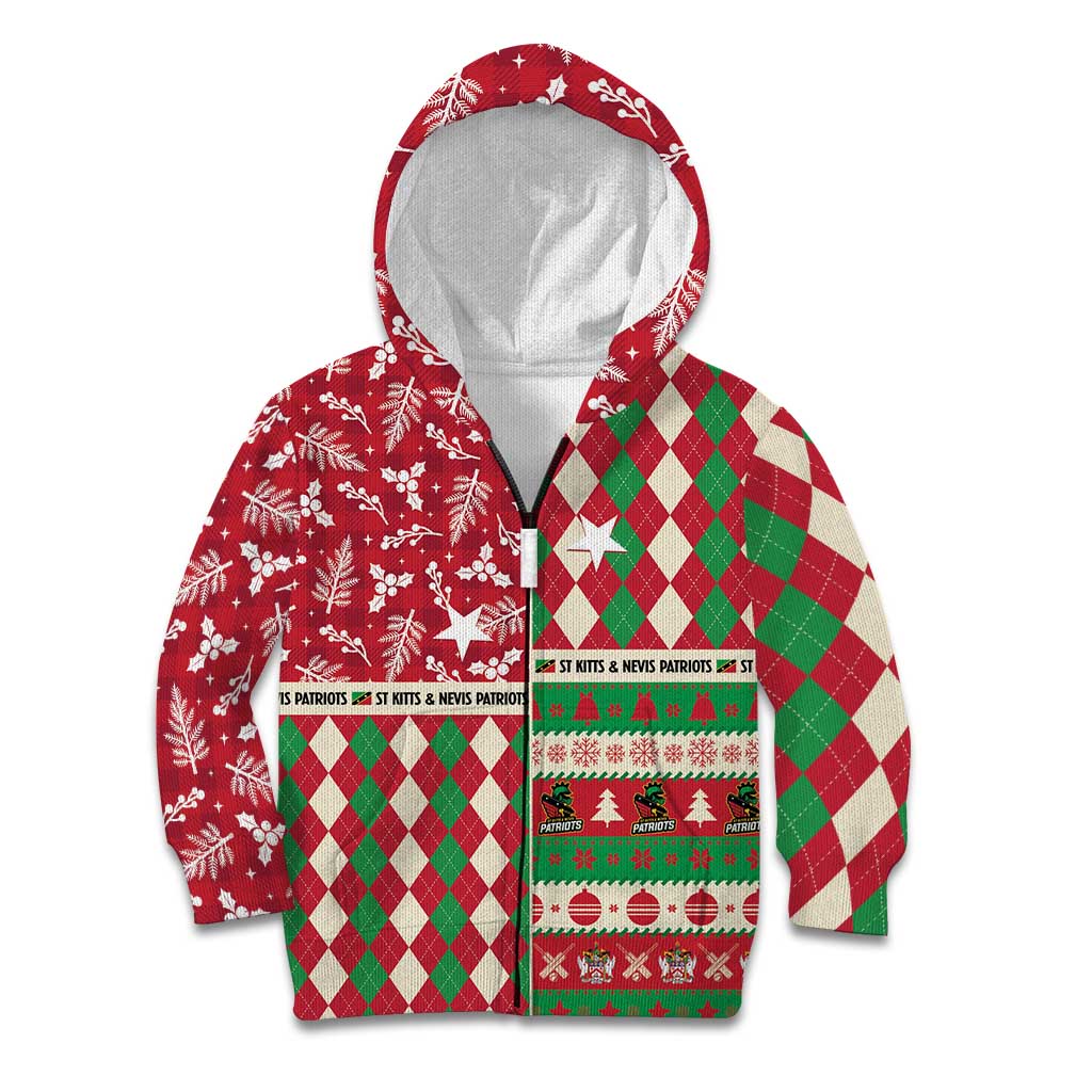 Personalized St Kitts & Nevis Cricket Christmas Kid Hoodie Merry Xmas Patriots - Wonder Print Shop