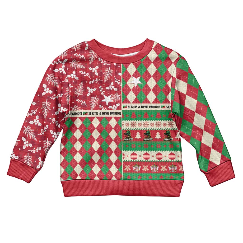 Personalized St Kitts and Nevis Cricket Christmas Kid Ugly Christmas Sweater Merry Xmas Patriots - Wonder Print Shop