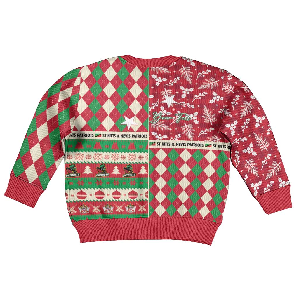 Personalized St Kitts and Nevis Cricket Christmas Kid Ugly Christmas Sweater Merry Xmas Patriots - Wonder Print Shop