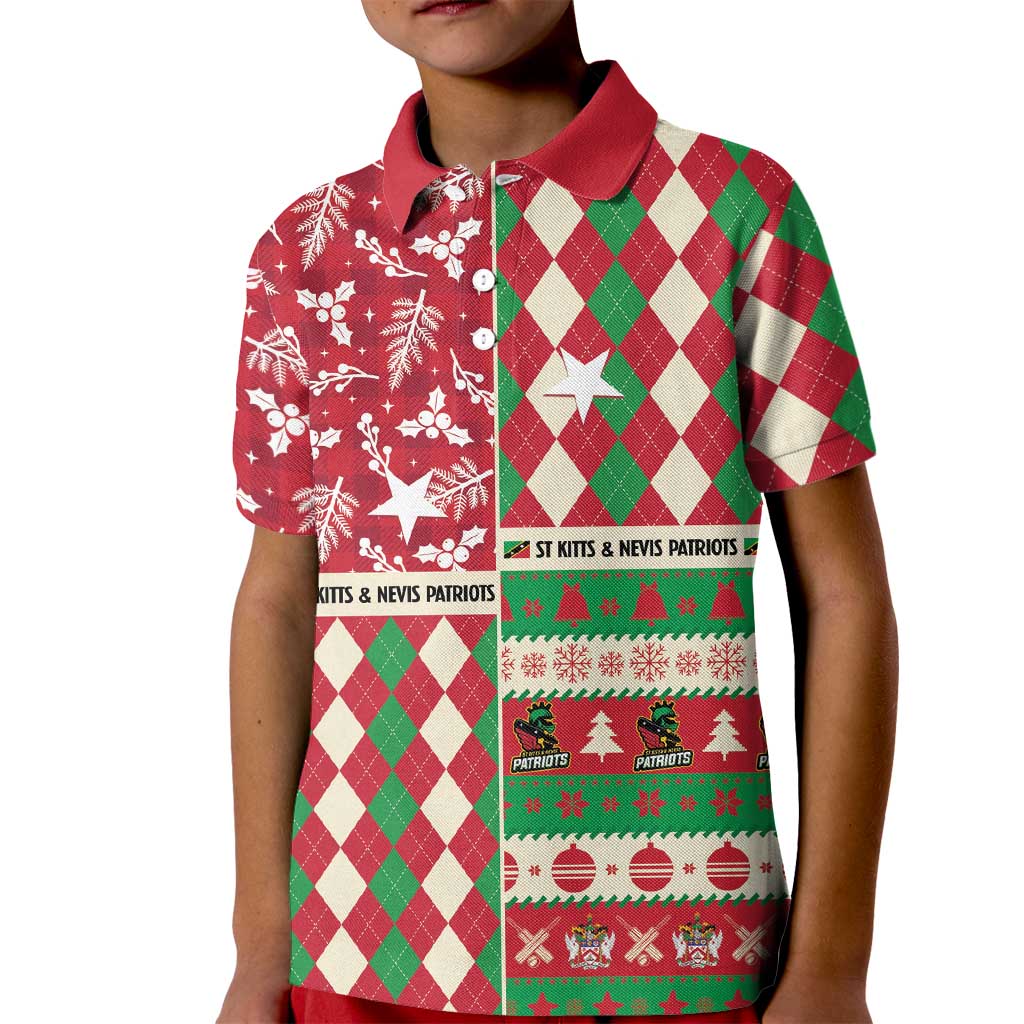 Personalized St Kitts & Nevis Cricket Christmas Kid Polo Shirt Merry Xmas Patriots - Wonder Print Shop