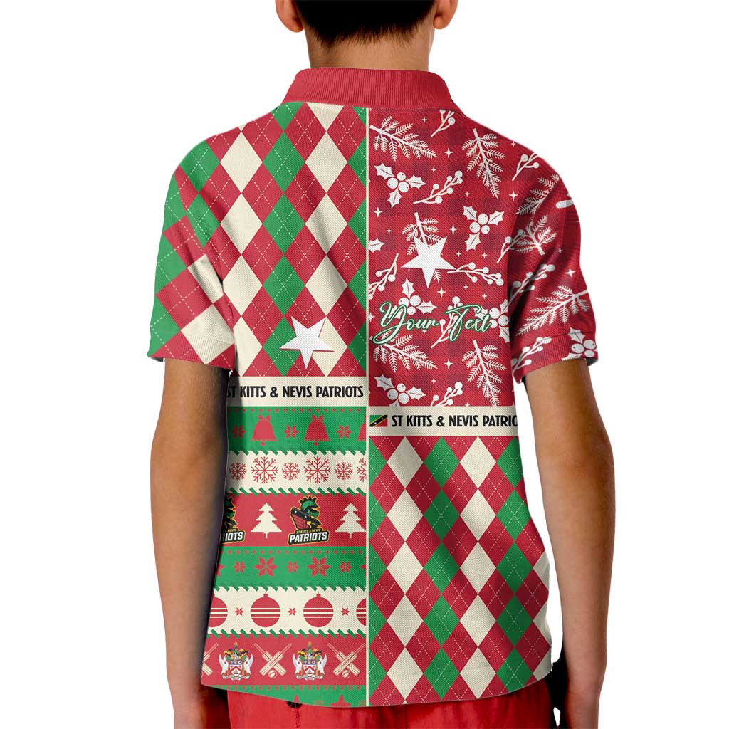 Personalized St Kitts & Nevis Cricket Christmas Kid Polo Shirt Merry Xmas Patriots - Wonder Print Shop