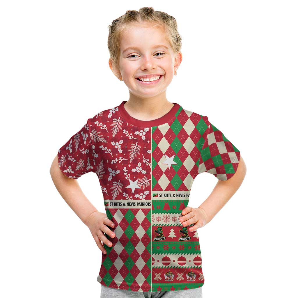 Personalized St Kitts & Nevis Cricket Christmas Kid T Shirt Merry Xmas Patriots - Wonder Print Shop