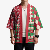 Personalized St Kitts & Nevis Cricket Christmas Kimono Merry Xmas Patriots - Wonder Print Shop