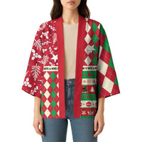 Personalized St Kitts & Nevis Cricket Christmas Kimono Merry Xmas Patriots - Wonder Print Shop