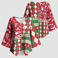 Personalized St Kitts & Nevis Cricket Christmas Kimono Sleeve Blouse Merry Xmas Patriots - Wonder Print Shop