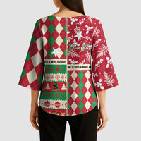 Personalized St Kitts & Nevis Cricket Christmas Kimono Sleeve Blouse Merry Xmas Patriots - Wonder Print Shop