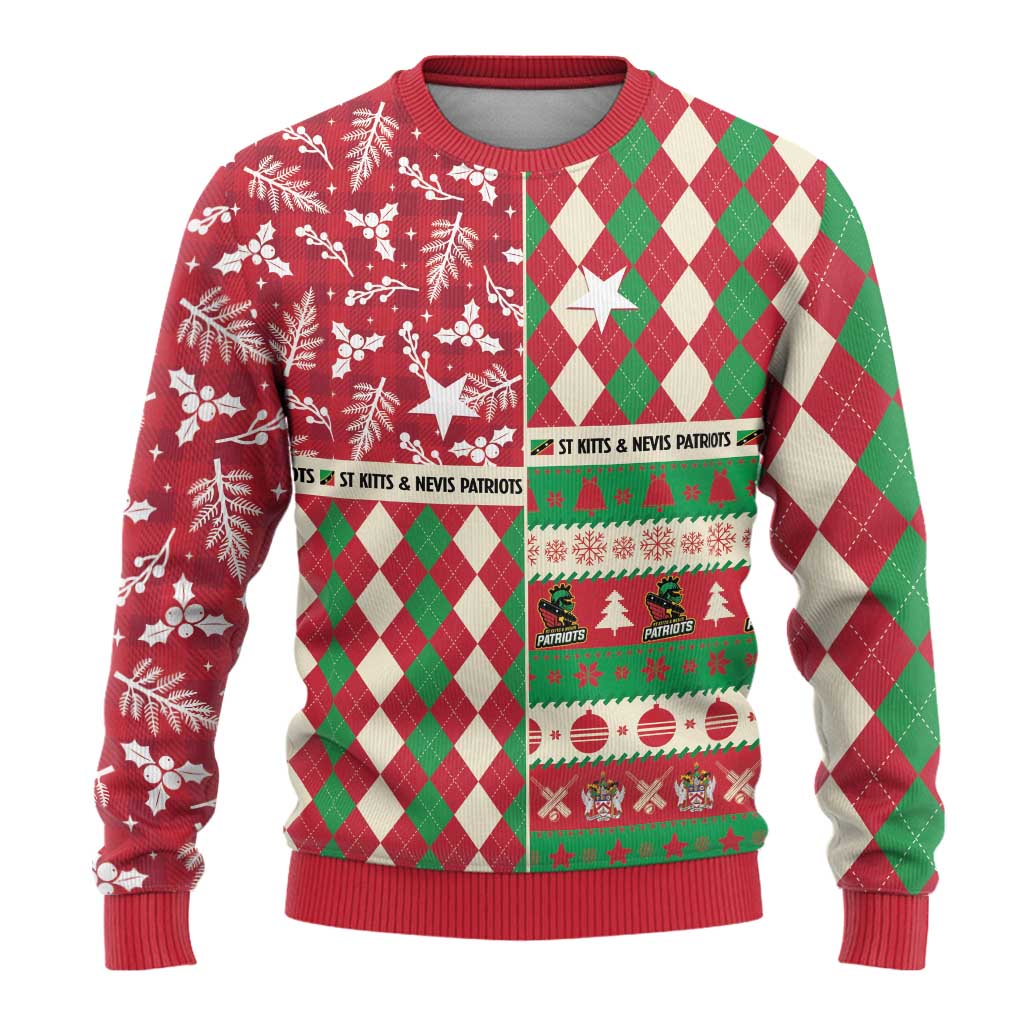 Personalized St Kitts and Nevis Cricket Christmas Ugly Christmas Sweater Merry Xmas Patriots - Wonder Print Shop