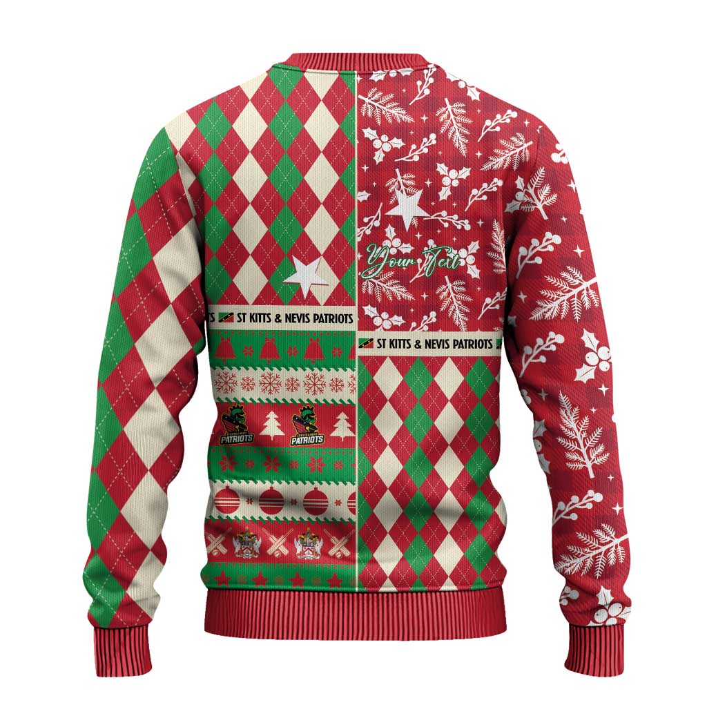 Personalized St Kitts and Nevis Cricket Christmas Ugly Christmas Sweater Merry Xmas Patriots - Wonder Print Shop
