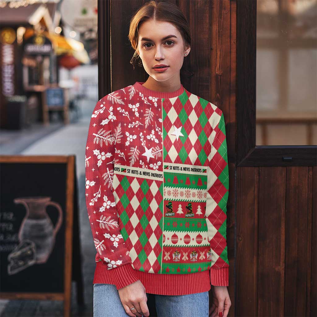 Personalized St Kitts and Nevis Cricket Christmas Ugly Christmas Sweater Merry Xmas Patriots - Wonder Print Shop