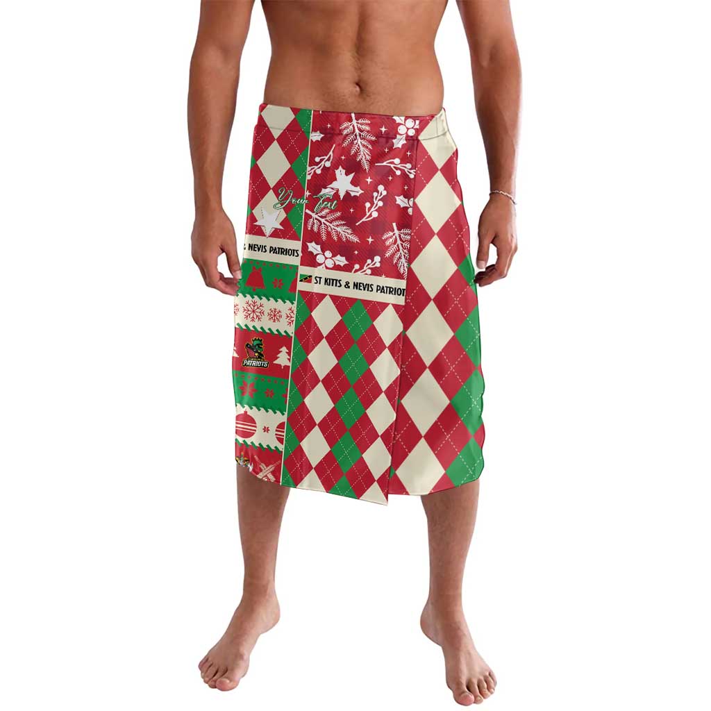 Personalized St Kitts & Nevis Cricket Christmas Lavalava Merry Xmas Patriots - Wonder Print Shop