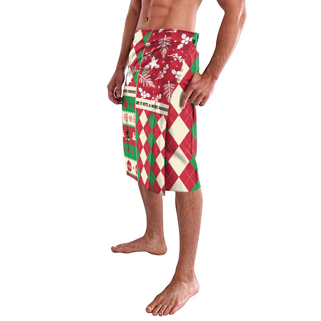 Personalized St Kitts & Nevis Cricket Christmas Lavalava Merry Xmas Patriots - Wonder Print Shop
