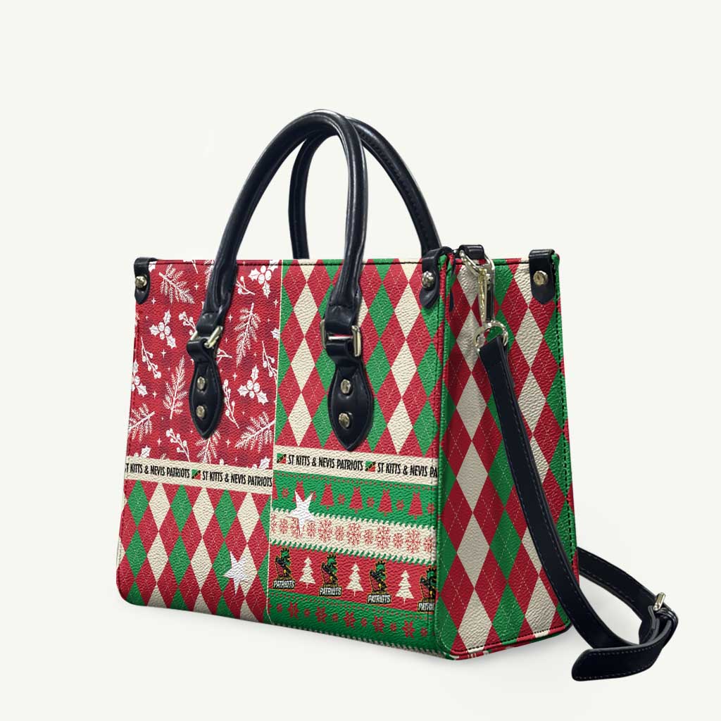 St Kitts & Nevis Cricket Christmas Leather Bag Merry Xmas Patriots - Wonder Print Shop