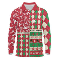 Personalized St Kitts & Nevis Cricket Christmas Long Sleeve Polo Shirt Merry Xmas Patriots - Wonder Print Shop