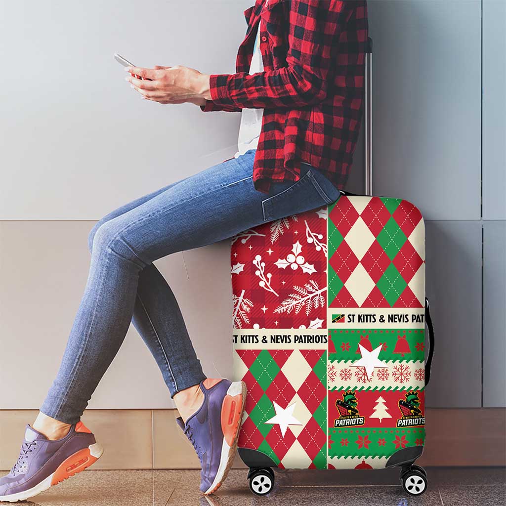 St Kitts & Nevis Cricket Christmas Luggage Cover Merry Xmas Patriots - Wonder Print Shop