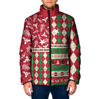 Personalized St Kitts & Nevis Cricket Christmas Padded Jacket Merry Xmas Patriots - Wonder Print Shop