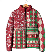Personalized St Kitts & Nevis Cricket Christmas Padded Jacket Merry Xmas Patriots - Wonder Print Shop