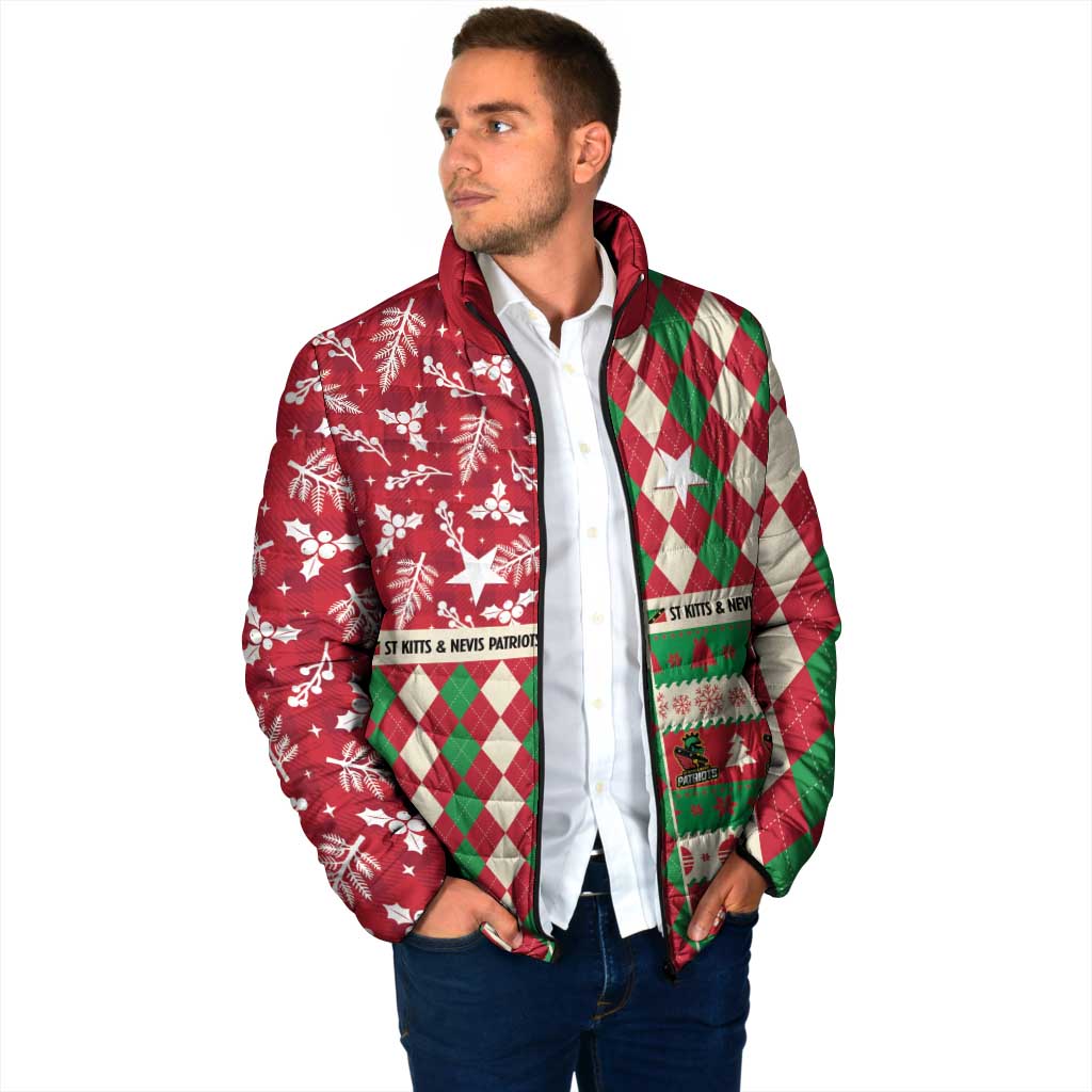 Personalized St Kitts & Nevis Cricket Christmas Padded Jacket Merry Xmas Patriots - Wonder Print Shop