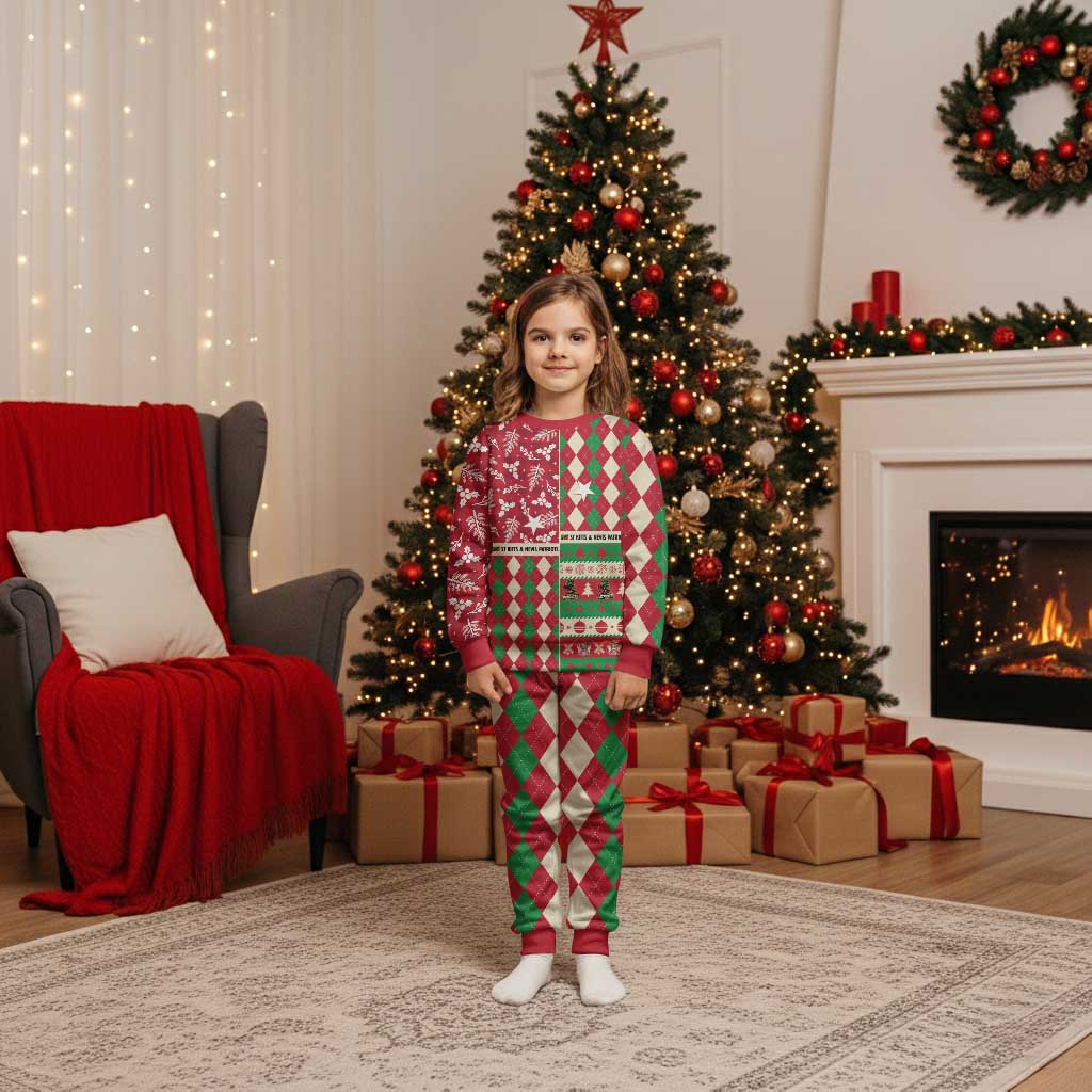 Personalized St Kitts and Nevis Cricket Christmas Pajama Set Merry Xmas Patriots - Wonder Print Shop