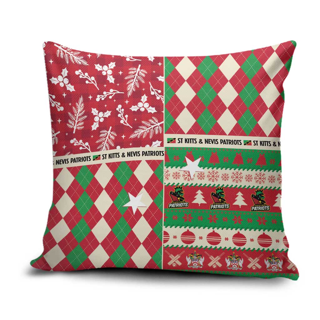 St Kitts & Nevis Cricket Christmas Pillow Cover Merry Xmas Patriots - Wonder Print Shop