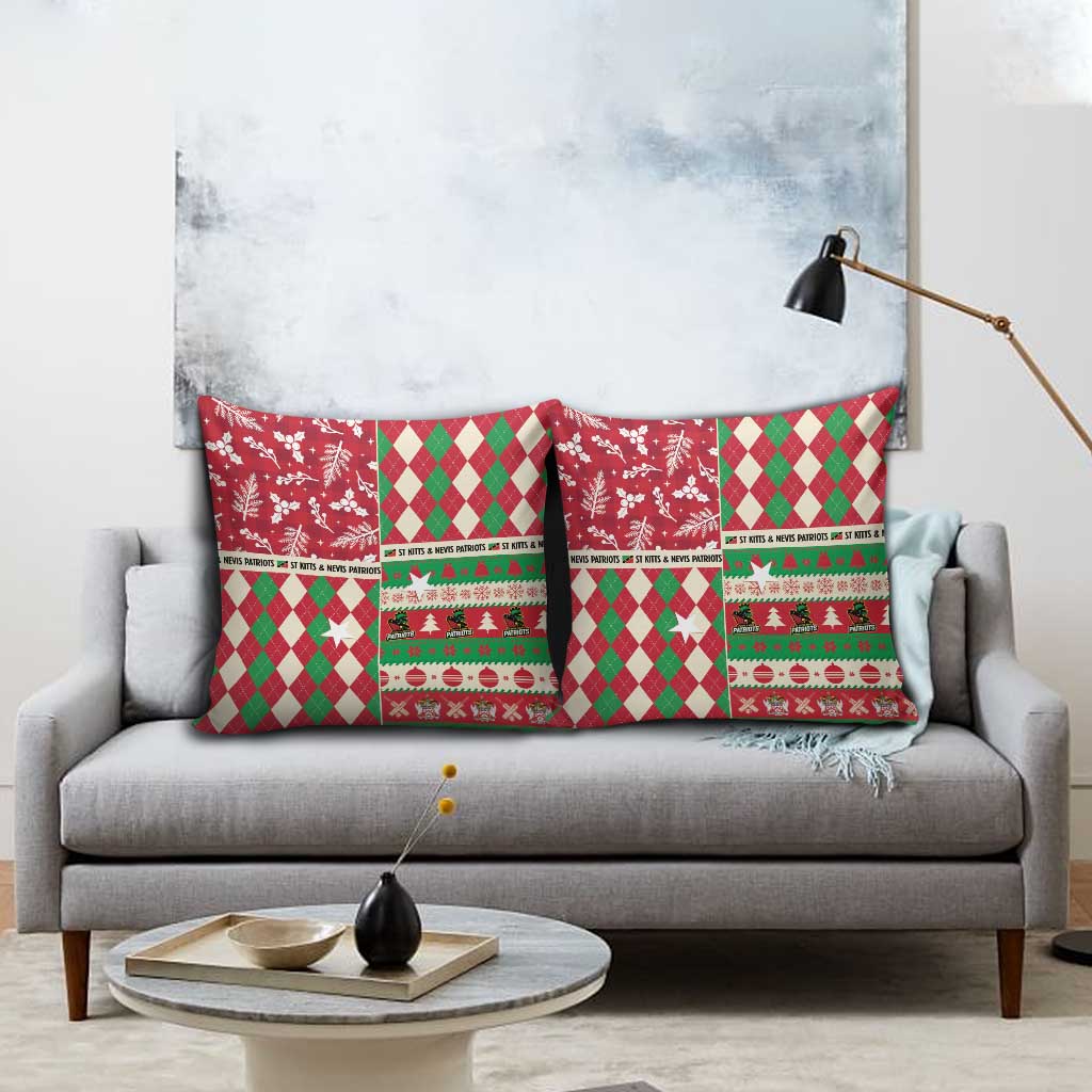 St Kitts & Nevis Cricket Christmas Pillow Cover Merry Xmas Patriots - Wonder Print Shop