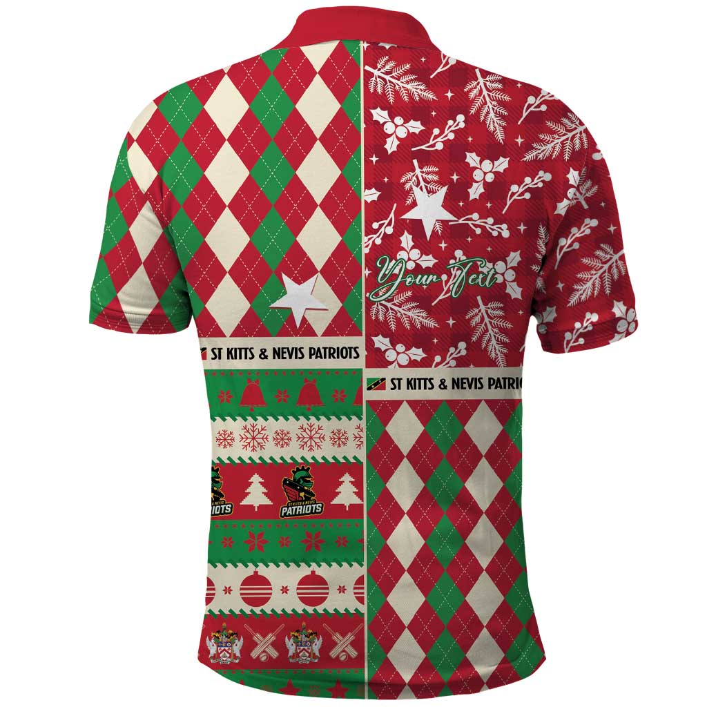 Personalized St Kitts & Nevis Cricket Christmas Polo Shirt Merry Xmas Patriots - Wonder Print Shop