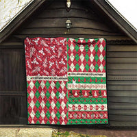 St Kitts & Nevis Cricket Christmas Quilt Merry Xmas Patriots - Wonder Print Shop