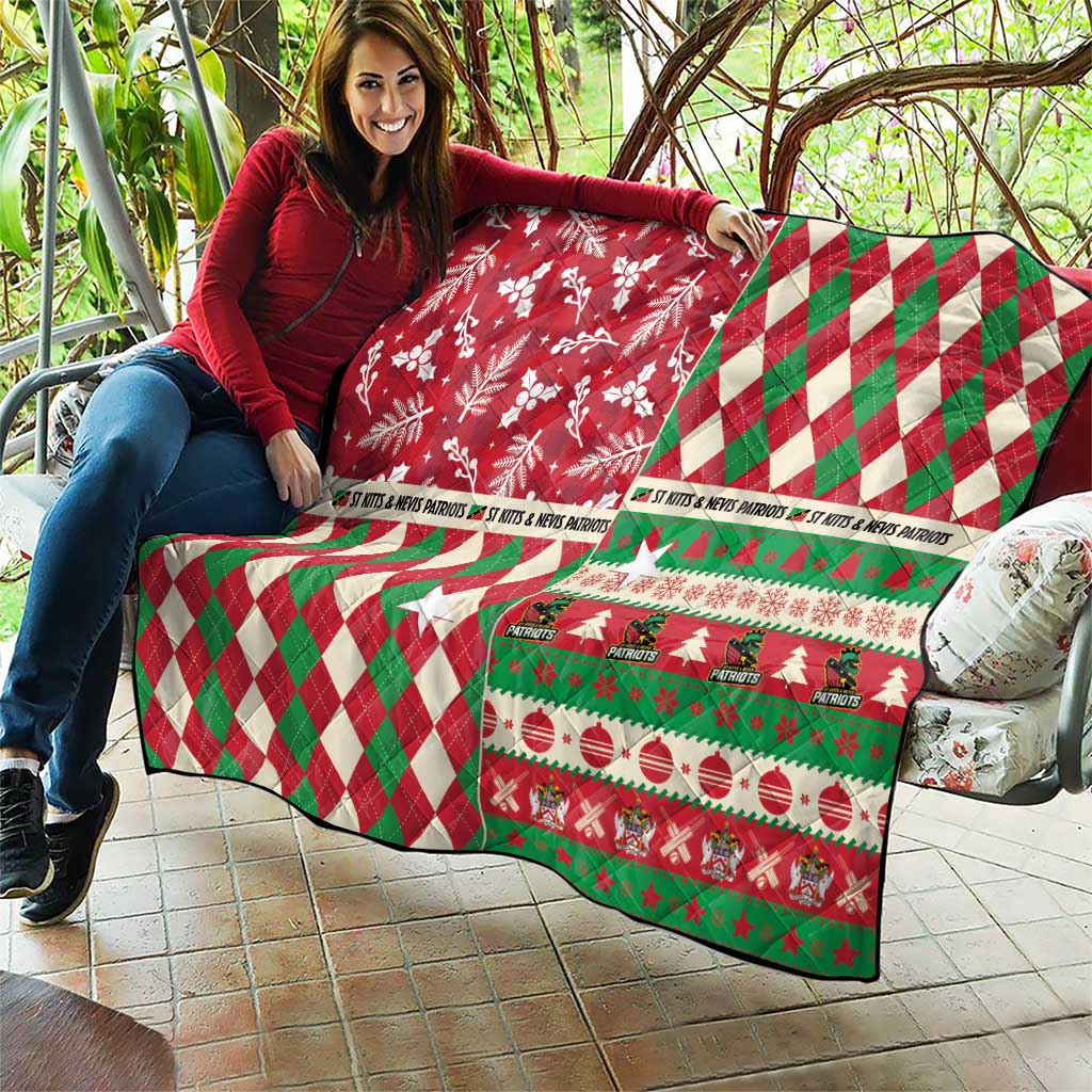 St Kitts & Nevis Cricket Christmas Quilt Merry Xmas Patriots - Wonder Print Shop