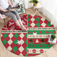 St Kitts & Nevis Cricket Christmas Round Carpet Merry Xmas Patriots - Wonder Print Shop